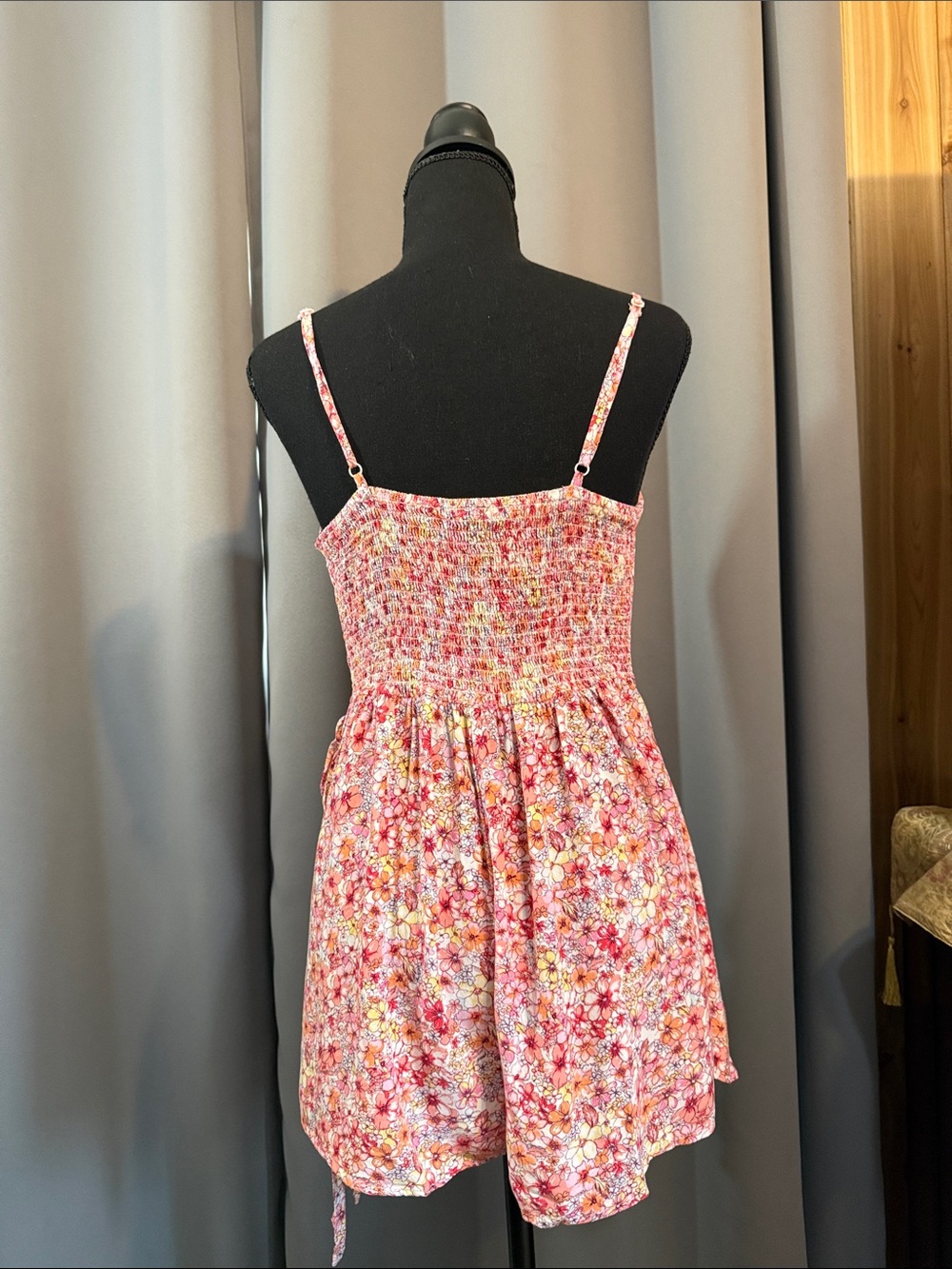 Floral Pink Spaghetti Strap Romper - Picture 2 of 3